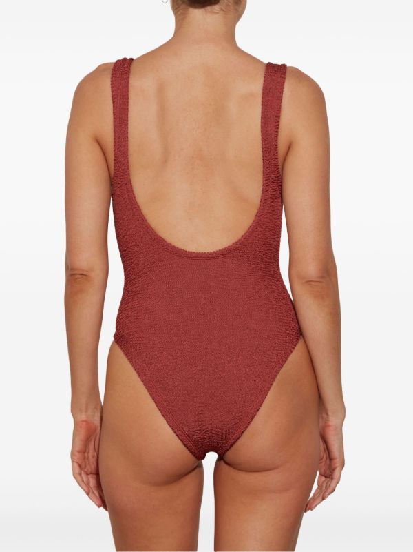 Hunza G Red Domino Metallic Swimsuit | Browns One-Pieces
