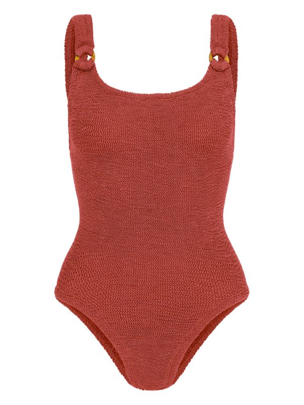 Hunza G Red Domino Metallic Swimsuit | Browns One-Pieces