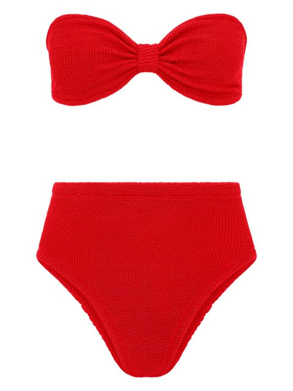 Hunza G Red Ruby Crinkle Bikini | Browns Bikinis
