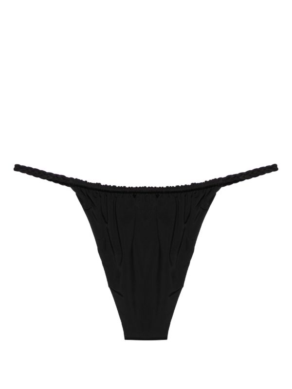 Isa Boulder Black Braided-Detail Bikini Bottoms | Browns Bikinis