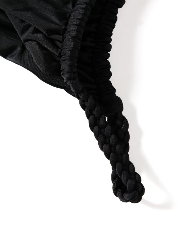 Isa Boulder Black Braided-Detail Bikini Bottoms | Browns Bikinis