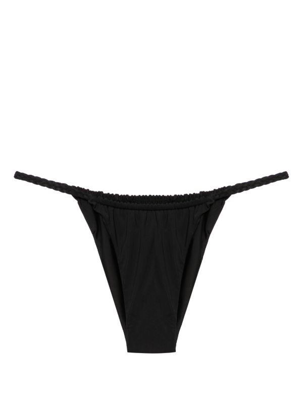 Isa Boulder Black Braided-Detail Bikini Bottoms | Browns Bikinis