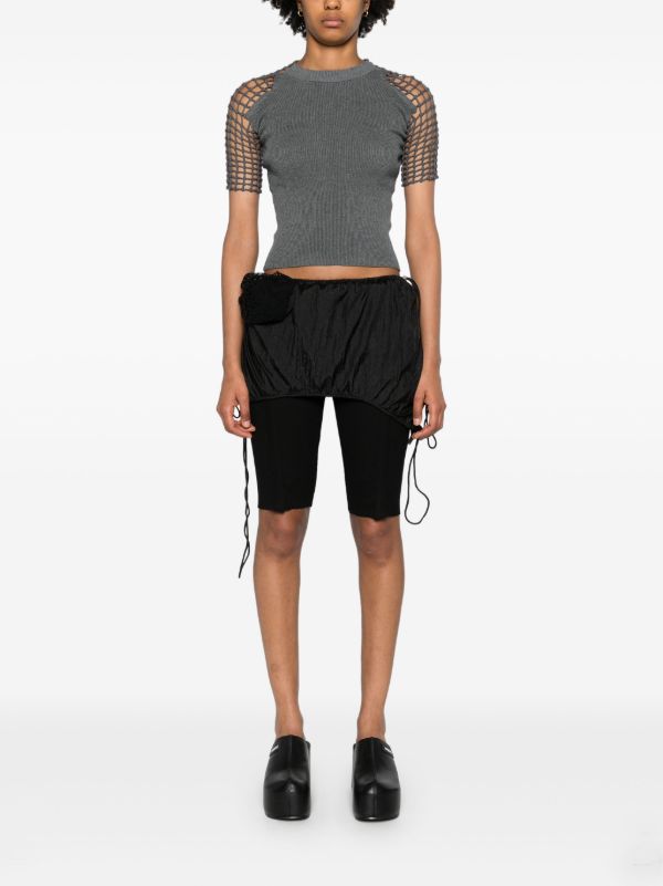 Isa Boulder Black Floral-Appliqué Miniskirt | Browns Fitted Skirts