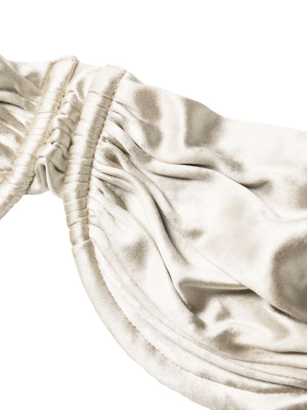 Isa Boulder Silver-tone Ruched Bikini Top | Browns Bikinis