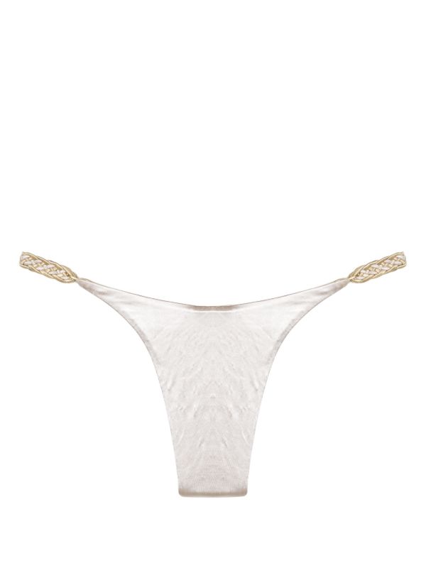 Isa Boulder Silver-Tone Satin-Finish Bikini Bottoms | Browns Bikinis