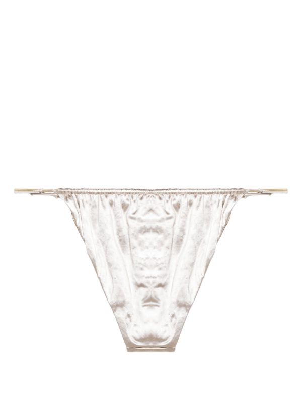 Isa Boulder Silver-Tone Satin-Finish Bikini Bottoms | Browns Bikinis