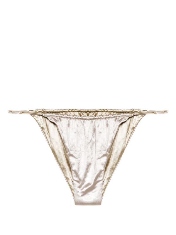Isa Boulder Silver-Tone Satin-Finish Bikini Bottoms | Browns Bikinis