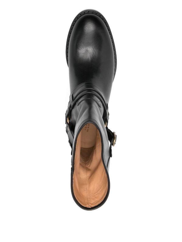 ISABEL MARANT 40mm Buckle-strap Leather Biker Boots | Browns Boots