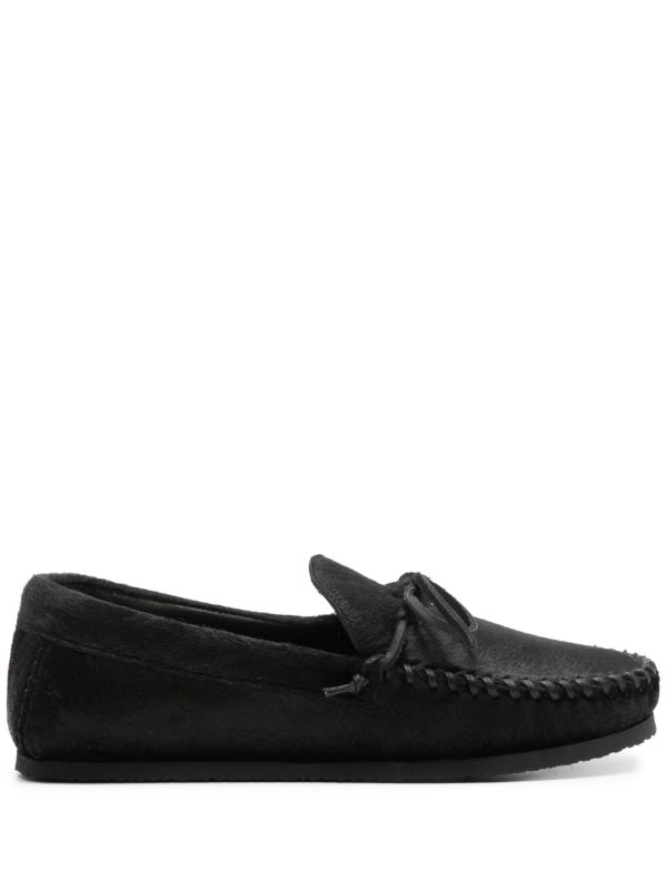 ISABEL MARANT Black Bow-Embellished Hair Loafers | Browns Loafers