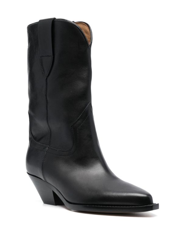 ISABEL MARANT Black Dahope 50 Leather Western Boots | Browns Boots