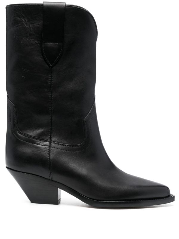 ISABEL MARANT Black Dahope 50 Leather Western Boots | Browns Boots