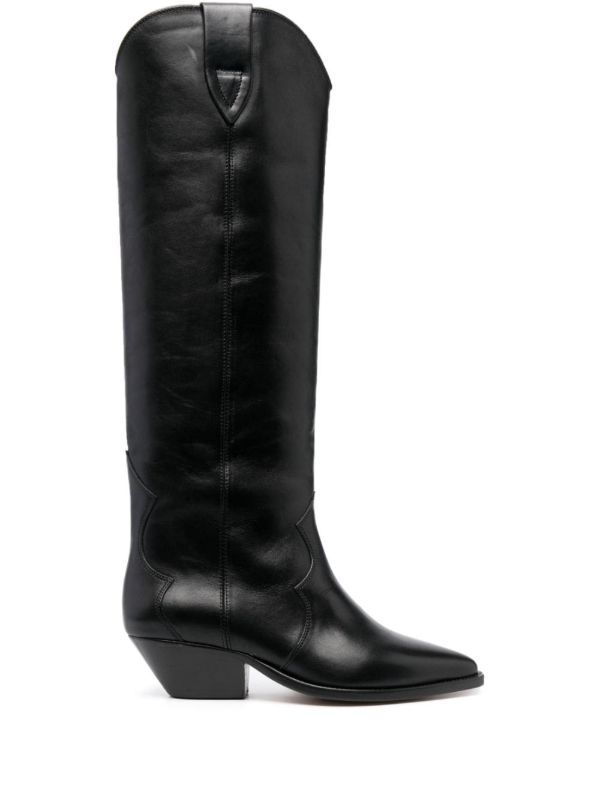 ISABEL MARANT Black Denvee 40 Leather Boots | Browns Boots