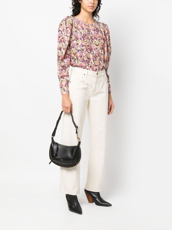 ISABEL MARANT Black Oskan Moon Leather Shoulder Bag | Browns Shoulder Bags