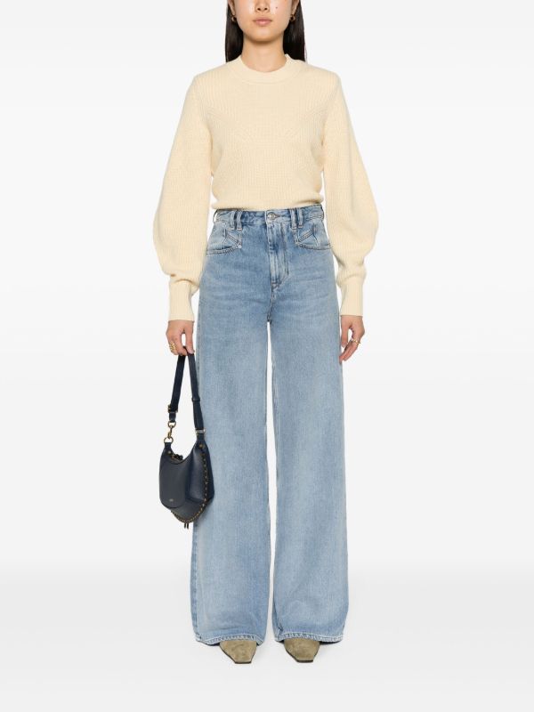 ISABEL MARANT Blue Lemony Wide-Leg Jeans | Browns Wide-Leg Jeans