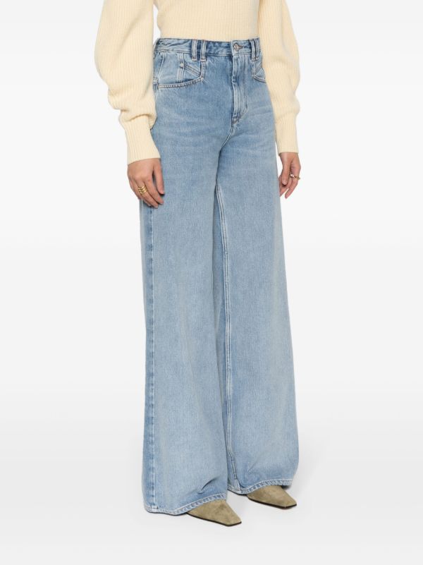 ISABEL MARANT Blue Lemony Wide-Leg Jeans | Browns Wide-Leg Jeans