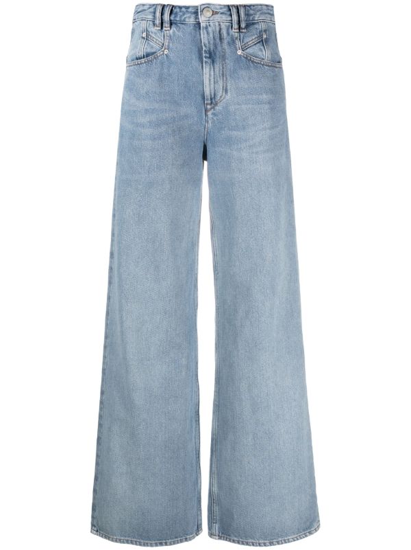 ISABEL MARANT Blue Lemony Wide-Leg Jeans | Browns Wide-Leg Jeans