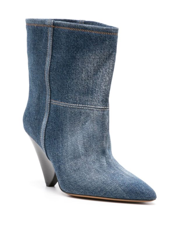 ISABEL MARANT Blue Miyako 90 Denim Boots | Browns Boots