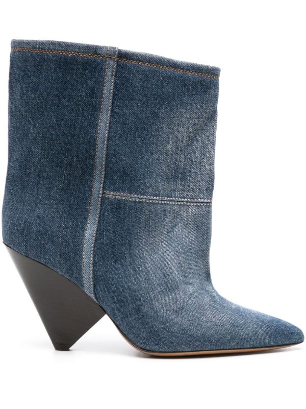 ISABEL MARANT blue Miyako 90 denim boots | Browns Boots