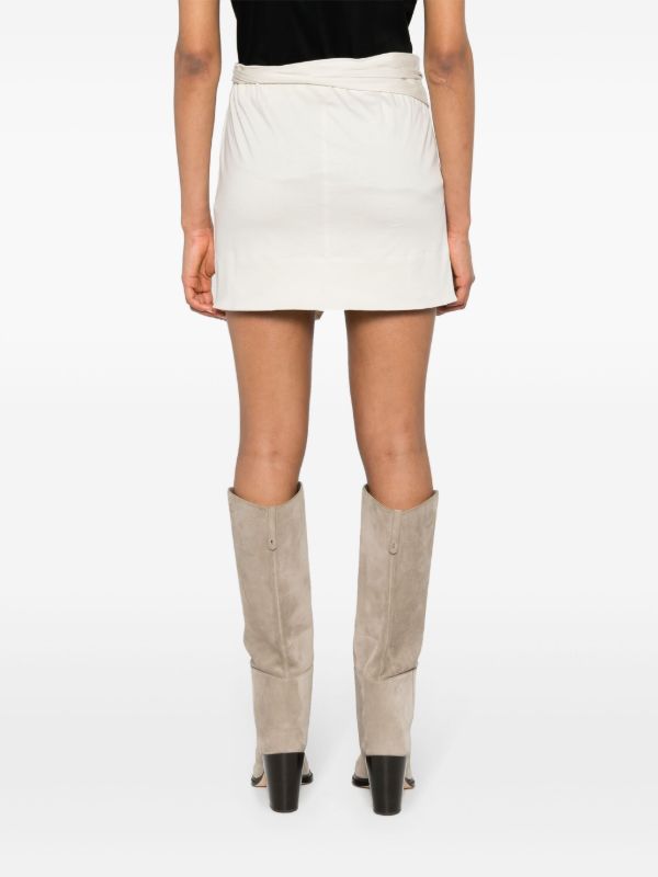 ISABEL MARANT White Berecine Wrap Mini Skirt | Browns Asymmetric & Draped Skirts
