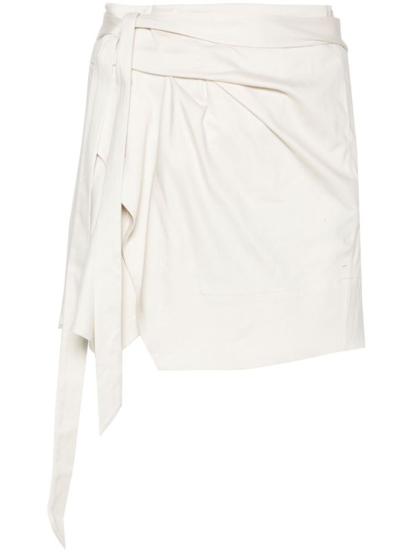 ISABEL MARANT White Berecine wrap mini skirt | Browns Asymmetric & Draped Skirts