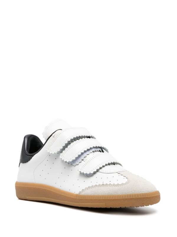 ISABEL MARANT White Beth Low-Top Touch Strap Sneakers | Browns Trainers