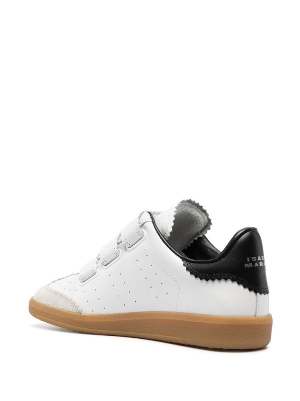 ISABEL MARANT White Beth Low-Top Touch Strap Sneakers | Browns Trainers