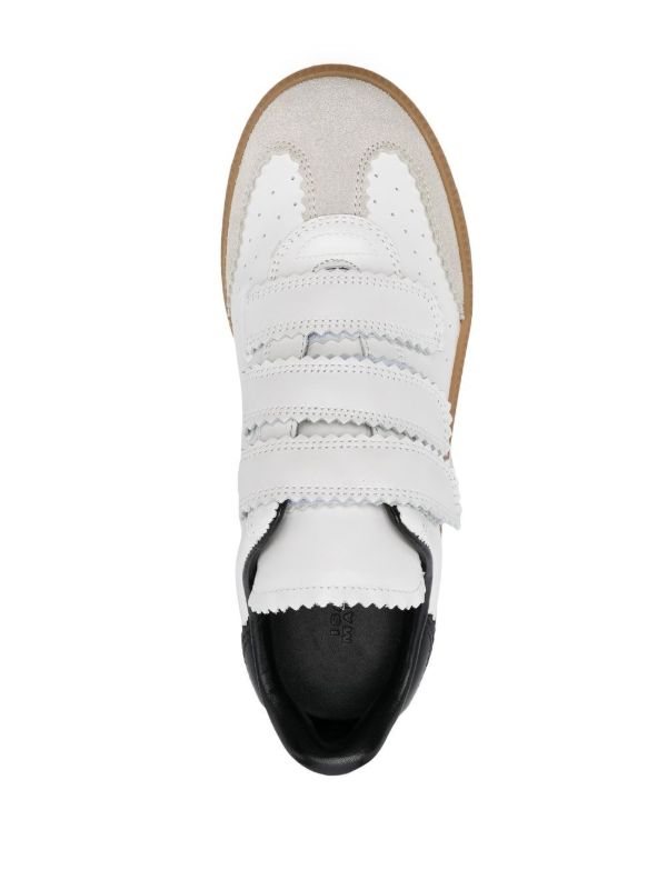 ISABEL MARANT White Beth Low-Top Touch Strap Sneakers | Browns Trainers