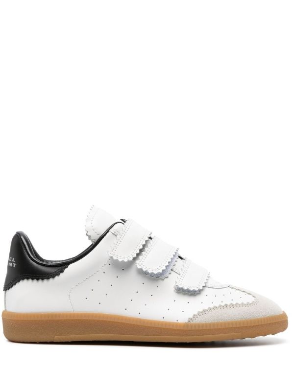 ISABEL MARANT White Beth Low-Top Touch Strap Sneakers | Browns Trainers