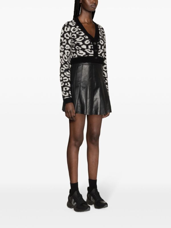 J.Lindeberg Black Mallory Leopard-pattern Cardigan | Browns Cardigans
