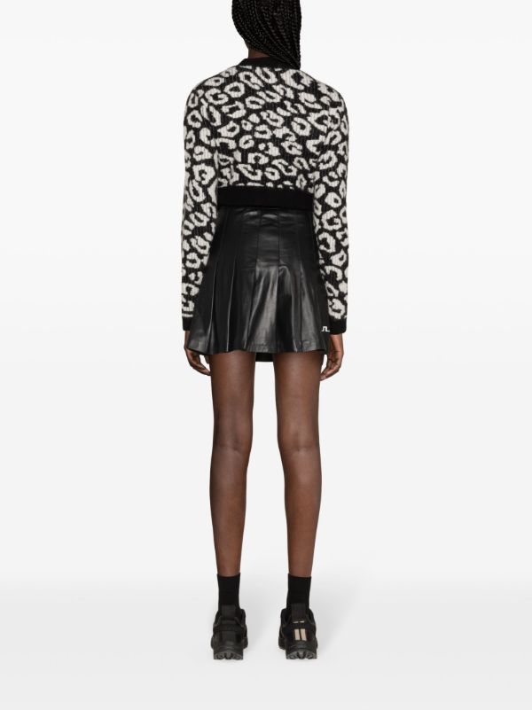 J.Lindeberg Black Mallory Leopard-pattern Cardigan | Browns Cardigans