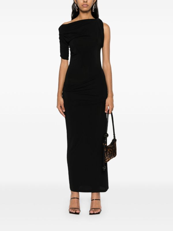 Jacquemus Black La Robe Drapeado Midi Dress | Browns Cocktail & Party Dresses