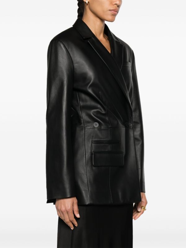 Jacquemus Black La Veste Tibau Leather Blazer | Browns Blazers