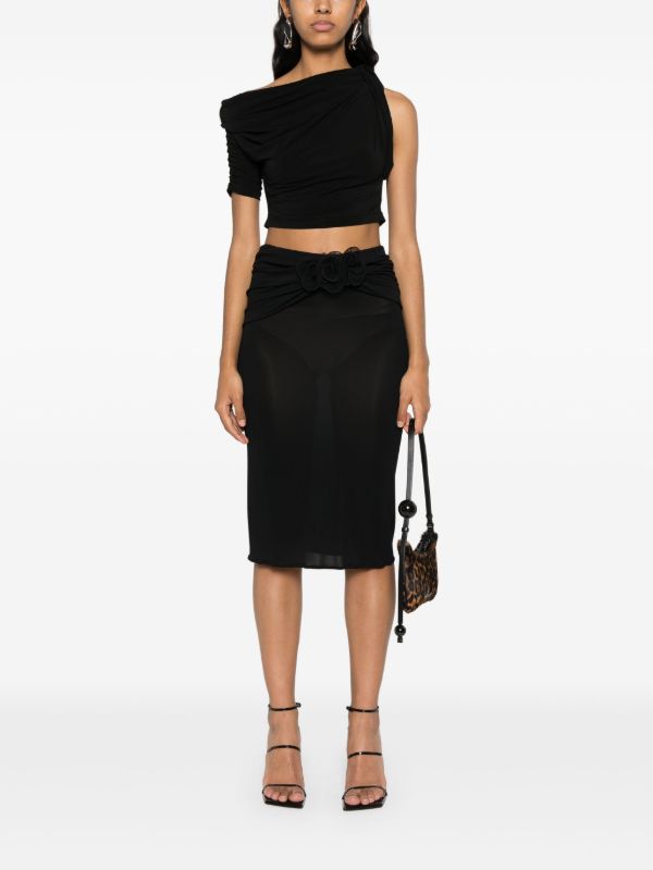 Jacquemus Black Le Haut Drapeado Cropped Top | Browns Blouses