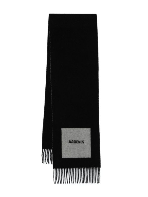 Jacquemus Black Logo Jacquard Scarf | Browns Scarves
