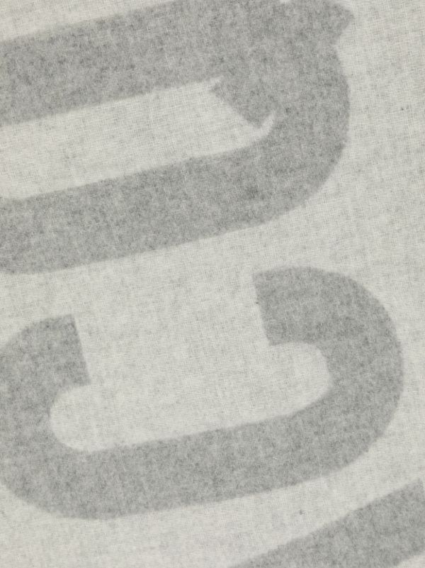 Jacquemus Grey L'écharpe Logo Jacquard Wool Scarf | Browns Scarves
