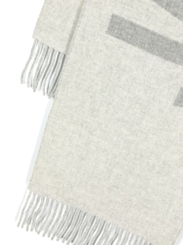 Jacquemus Grey L'écharpe Logo Jacquard Wool Scarf | Browns Scarves