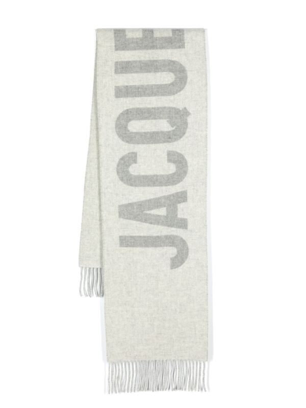 Jacquemus Grey L'écharpe Logo Jacquard Wool Scarf | Browns Scarves
