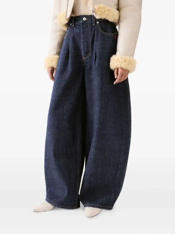 Jacquemus Le De-Nîmes Ovalo Pleated Jeans | Browns Wide-Leg Jeans