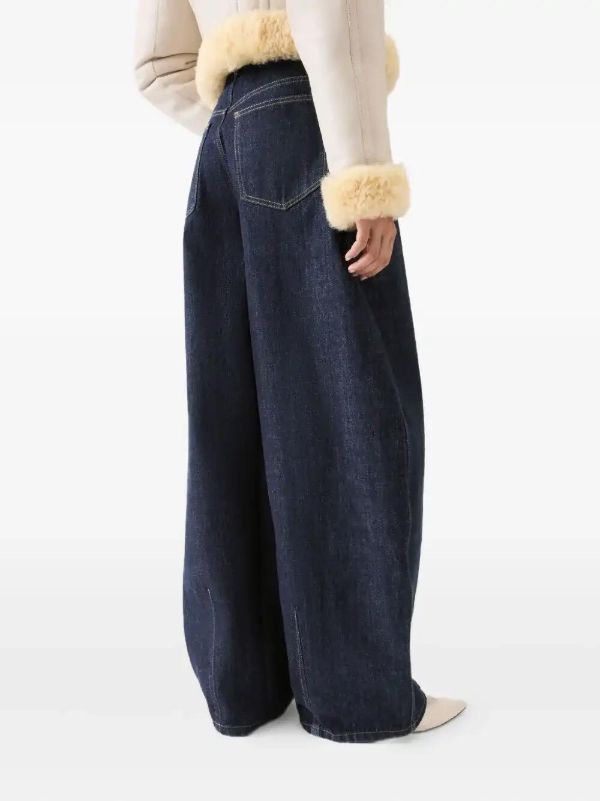 Jacquemus Le De-Nîmes Ovalo Pleated Jeans | Browns Wide-Leg Jeans