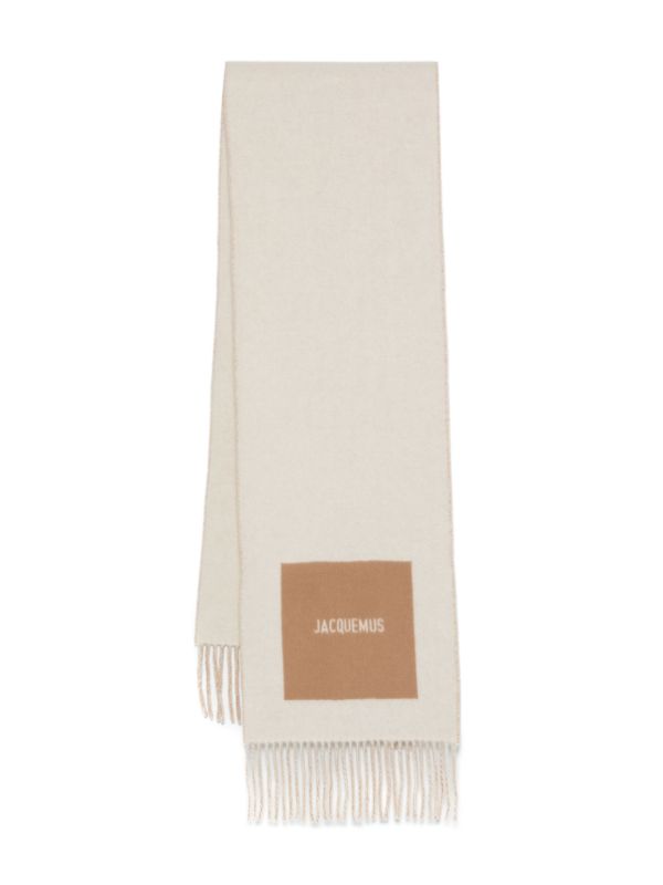 Jacquemus Neutral Logo Jacquard Scarf | Browns Scarves