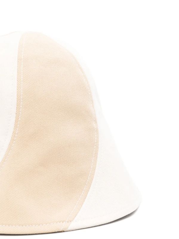 Jacquemus Neutrals Striped Cotton Bucket Hat | Browns Hats
