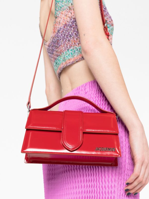 Jacquemus Red Le Grand Bambino Patent Leather Top Handle Bag | Browns Top Handle Bags