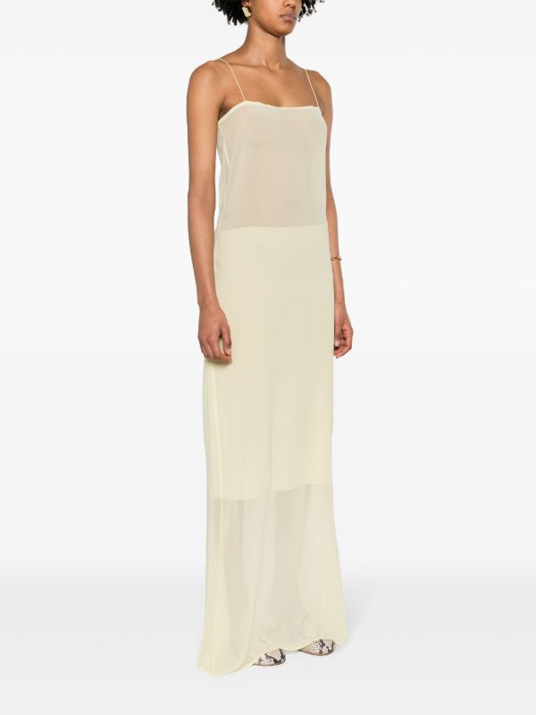Jacquemus Yellow La Robe Brezza Mousseline Slip Dress | Browns Evening Dresses