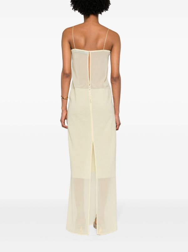 Jacquemus Yellow La Robe Brezza Mousseline Slip Dress | Browns Evening Dresses