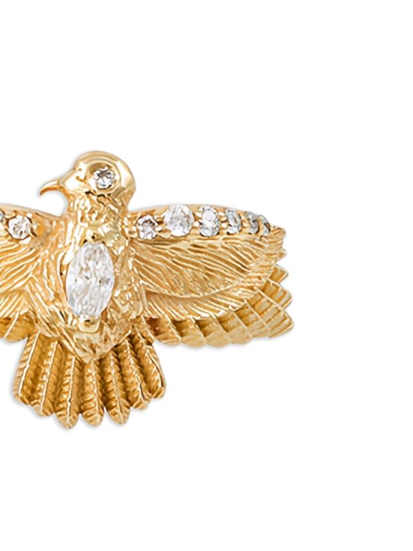 Jacquie Aiche 14K Yellow Gold Small Thunderbird Diamond Ring | Browns Fine Rings