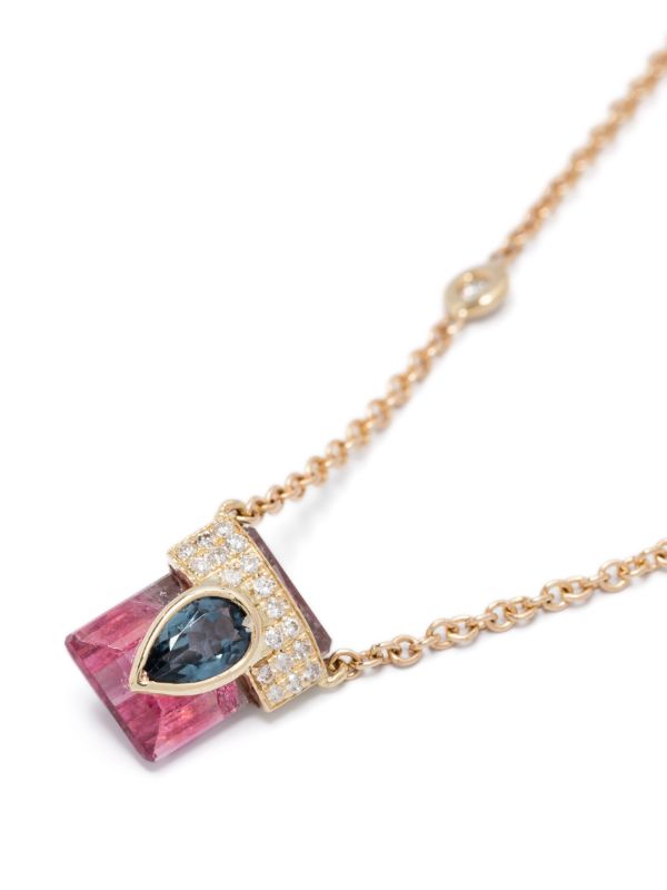 Jacquie Aiche 14kt Yellow Gold Pendant Diamond Necklace | Browns Necklaces