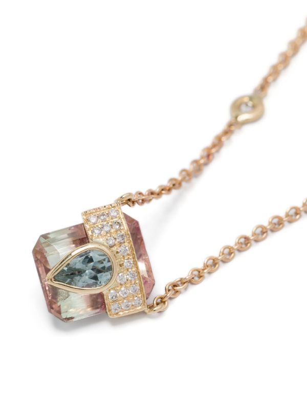 Jacquie Aiche 14kt Yellow Gold Pendant Diamond Necklace | Browns Necklaces