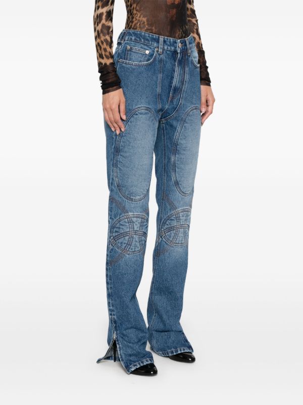 Jean Paul Gaultier Lace-Up Tapered Jeans | Browns Tapered Jeans