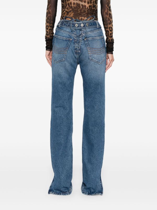 Jean Paul Gaultier Lace-Up Tapered Jeans | Browns Tapered Jeans