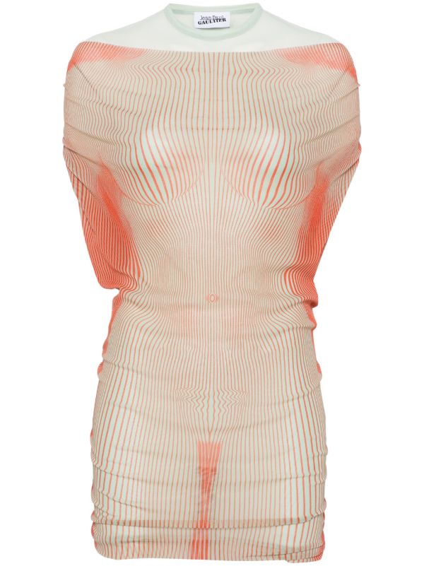 Jean Paul Gaultier Orange Trompe L'Oeil Dress | Browns Day Dresses